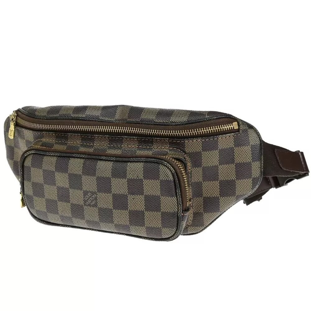 LOUIS VUITTON Logo Melville Body Bum Bag Damier Leather Brown N51172 11ED209